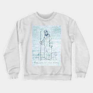 Jesus Christ Good Shepherd ink illustration Crewneck Sweatshirt